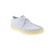 Фото #4 товара Clarks Trek Cup 26165824 Mens White Suede Oxfords & Lace Ups Casual Shoes