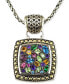 Фото #1 товара Balissima by EFFY® Multistone Square Pendant in Sterling Silver and 18k Gold