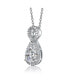 Фото #2 товара Sterling Silver White Gold Plated Clear Pear with Round Cubic Zirconia Halo Infinity Necklace