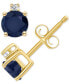 ფოტო #3 პროდუქტის Tanzanite (1/2 ct. t.w.) & Diamond Accent Stud Earrings in 14k Gold (Also in Emerald, Ruby, & Sapphire)
