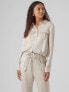 Vero Moda utility shirt co-ord in liquid satin stone