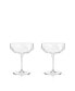 Raye Faceted Crystal Coupe, Set of 2, 7 Oz
