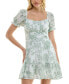 Juniors' Floral-Print Eyelet Dress