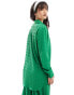 Фото #4 товара Esmee textured long sleeve beach shirt co-ord in green