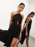 Фото #1 товара ASOS EDITION drape halter midi dress with tie detail in black