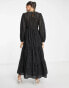Фото #4 товара ASOS DESIGN broderie scallop detail button through maxi dress In black
