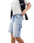 Sixth June worker denim shorts in light blue