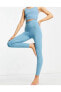 Yoga High Rise Yüksek Belli 7/8 Boy Mavi Kadın Taytı