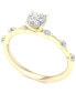 Фото #3 товара Diamond Solitaire Studded Engagement Ring (3/4 ct. t.w.) in 14k Gold