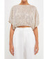 Фото #1 товара Women's Sequins Cropped Puff Top