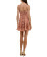 ფოტო #5 პროდუქტის Juniors' Printed Ruffle-Trim Lace-Up-Back Dress