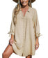 Фото #1 товара Women's V-Neck Button Front Cover-Up Dress