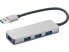 Фото #1 товара SANDBERG USB-A Hub 1xUSB3.0+3x2.0 SAVER - USB 3.2 Gen 1 (3.1 Gen 1) Type-A - USB 2.0 - USB 3.2 Gen 1 (3.1 Gen 1) Type-A - 5000 Mbit/s - Grey - Aluminium - USB