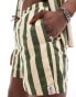 Hunky Trunks swim shorts co ord in khaki and cream stripe