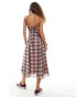 Фото #4 товара Reclaimed Vintage maxi slip dress in washed pink check