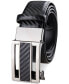 Men's Faux Leather Inlay Track Belt