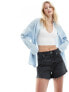 Фото #7 товара ASOS DESIGN Tall denim relaxed short in wash black