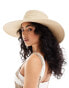 Фото #4 товара Accessorize classic wide brim summer hat in cream