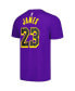 Фото #2 товара Men's LeBron James Purple Los Angeles Lakers 2022/23 Statement Edition Name and Number T-shirt