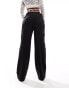 Kaiia tailored contrast edge wide leg trousers in monochrome