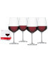 Style Burgundy Wine Glasses, Set of 4, 22.6 Oz