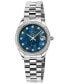 ფოტო #1 პროდუქტის Women's Naples Swiss Quartz Diamond Silver-Tone Stainless Steel Bracelet Watch 32mm
