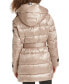 Фото #4 товара Karl Lagerfeld Womens Shine Hooded Short Belted Puffer Coat