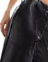 Фото #4 товара Only faux leather straight leg trousers in black