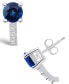 ფოტო #2 პროდუქტის Sapphire (2 Ct. t.w.) and Diamond (1/8 Ct. t.w.) Stud Earrings