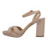 Фото #3 товара Nina Shelia Glitter Platform Block Heels Womens Beige Dress Sandals SHELIA-YS-2