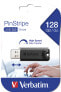 Verbatim PinStripe 3.0 - USB 3.0 Drive 128GB ? - Black - 128 GB - USB Type-A - 3.2 Gen 1 (3.1 Gen 1) - Slide - 7 g - Black