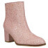 Corkys Razzle Dazzle Glitter Round Toe Zippered Booties Womens Pink Casual Boots