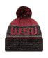 Men's Crimson Washington State Cougars Team Freeze Cuffed Knit Hat with Pom