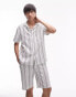 Topman co-ord short sleeve relaxed shirt in ecru L - Chest 42 - фото #4