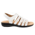 Фото #1 товара Trotters Tiki Laser T2322-100 Womens White Wide Leather Strap Sandals Shoes