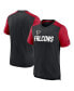 Men's Heathered Black, Heathered Red Atlanta Falcons Color Block Team Name T-shirt