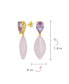 ფოტო #4 პროდუქტის Unique Geometric Linear Pink Quartz Rhombus Teardrop Shape Purple CZ & Natural Multi-Tier Gemstone Party Dangling Earrings in 14K Yellow Gold Plated