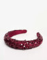 Maya Bridesmaids delicate sequin headband in wine