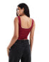 Фото #2 товара ASOS DESIGN structured cami top with contrast bow detail in wine