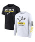 Фото #1 товара Men's Black, White Utah Jazz Two-Pack Just Net T-shirt Combo Set