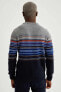 Фото #3 товара Свитер Defacto Slim Fit Striped Knit