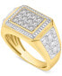 ფოტო #1 პროდუქტის Men's Diamond Textured Ring (1/2 ct. t.w.) in 10k Gold