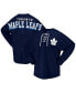 Women's Navy Toronto Maple Leafs Spirit Lace-Up V-Neck Long Sleeve Jersey T-shirt
