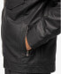 Фото #5 товара Men's Grainy Polyurethane Hooded Jacket with Faux Shearling Lining