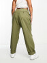 River Island Plus straight leg cargo trousers in khaki