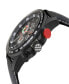 Men's Scuderia Black Leather Watch 45mm