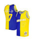 Фото #1 товара Men's Chris Mullin Royal and Gold Golden State Warriors Hardwood Classics 1993-94 Split Swingman Jersey