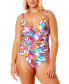 Фото #1 товара Women's Tropical-Print One-Piece Swimsuit
