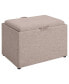 Фото #1 товара 22.75" Faux Linen Accent Storage Ottoman with Tray