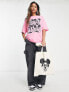 ASOS DESIGN Punk Mickey license graphic shopper tote bag in natural